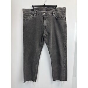 H&M Slim Mens Stretch Jeans Size 38X25 Cropped Gray‎ Raw Edge